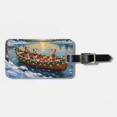 Wire Fox Terrier Christmas Boat Holiday Gepäckanhänger (Vorderseite horizontal)