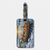 Wire Fox Terrier Christmas Boat Holiday Gepäckanhänger (Rückseite vertikal)