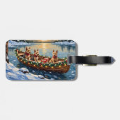 Wire Fox Terrier Christmas Boat Holiday Gepäckanhänger (Rückseite horizontal)