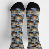 Wire Fox Terrier Christmas Boat Holiday Socken (Oben)