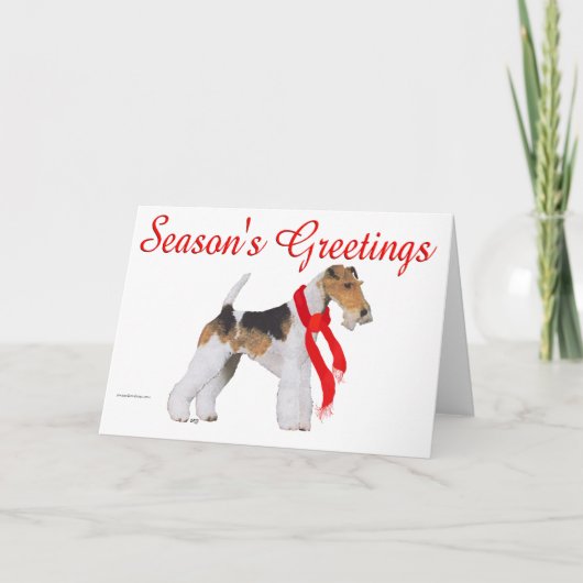 Wire Fox Terrier Christmas Feiertagskarte (Vorderseite)