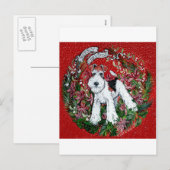 Wire Fox Terrier Christmas Feiertagspostkarte (Vorne/Hinten)