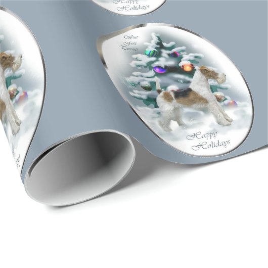 Wire Fox Terrier Christmas Geschenkpapier (Rolleneckpunkt)