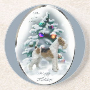 Wire Fox Terrier Christmas Getränkeuntersetzer