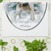 Wire Fox Terrier Christmas Küchentuch (Gefaltet)