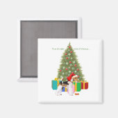 Wire Fox Terrier Christmas Magnet (Vorderseite/Rückseite)