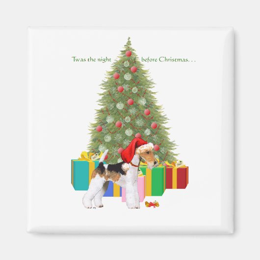 Wire Fox Terrier Christmas Magnet (Vorne)