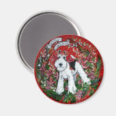 Wire Fox Terrier Christmas Magnet (Vorderseite/Rückseite)