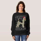 Wire Fox Terrier Christmas Ugly Lights Weihnachtsm Sweatshirt (Vorne ganz)