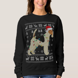 Wire Fox Terrier Christmas Ugly Lights Weihnachtsm Sweatshirt