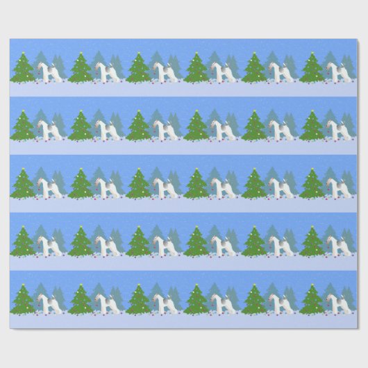 Wire Fox Terrier Decoration Weihnachtsbaum - Wald Geschenkpapier (Flach)
