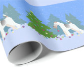 Wire Fox Terrier Decoration Weihnachtsbaum - Wald Geschenkpapier (Rolleneckpunkt)