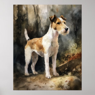 Wire Fox Terrier Dog Art Print Poster