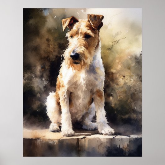 Wire Fox Terrier Dog Art Print Poster (Vorne)