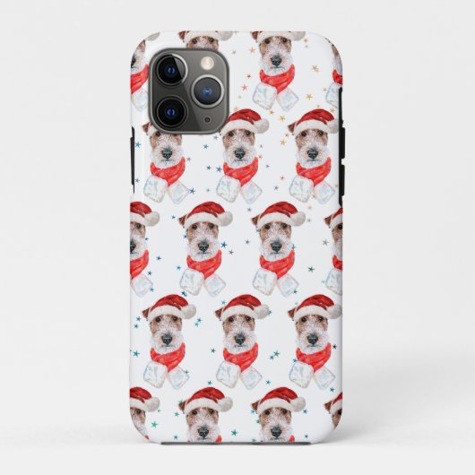 Wire Fox Terrier Dog Breed Christmas Stars Case-Mate iPhone Hülle (Rückseite)