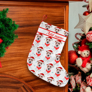 Wire Fox Terrier Dog Breed Christmas Stars Kleiner Weihnachtsstrumpf