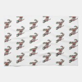 Wire Fox Terrier Dog Breed Geo Silhouette Kariert Geschirrtuch (Horizontal)