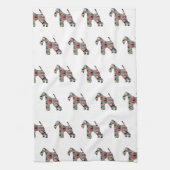 Wire Fox Terrier Dog Breed Geo Silhouette Kariert Geschirrtuch (Vertikal)