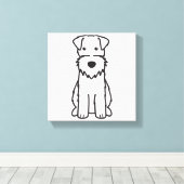 Wire Fox Terrier Dog Cartoon Leinwanddruck (Insitu (Holzboden))