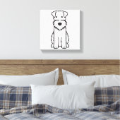 Wire Fox Terrier Dog Cartoon Leinwanddruck (Insitu (Schlafzimmer))