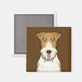 Wire Fox Terrier Dog Cartoon Paws Magnet (Vorderseite/Rückseite)
