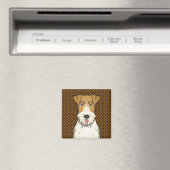 Wire Fox Terrier Dog Cartoon Paws Magnet (In Situ (Geschirrspüler))