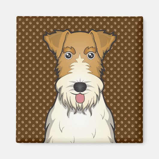 Wire Fox Terrier Dog Cartoon Paws Magnet (Vorne)