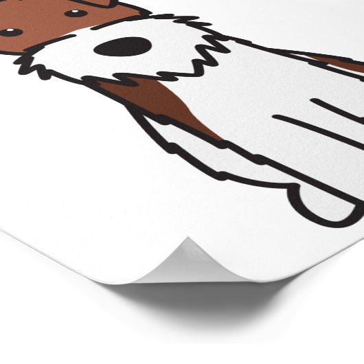 Wire Fox Terrier Dog Cartoon Poster (Ecke)