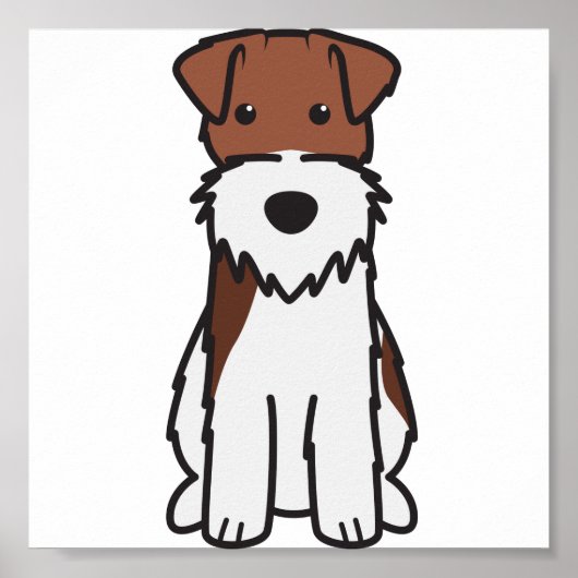 Wire Fox Terrier Dog Cartoon Poster (Vorne)