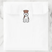 Wire Fox Terrier Dog Cartoon Runder Aufkleber (Tasche)