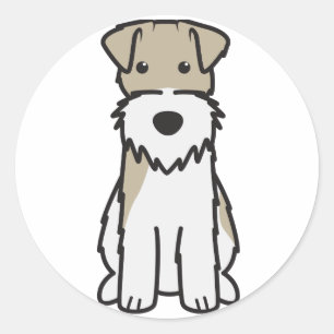 Wire Fox Terrier Dog Cartoon Runder Aufkleber