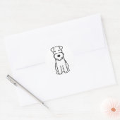 Wire Fox Terrier Dog Cartoon Runder Aufkleber (Umschlag)