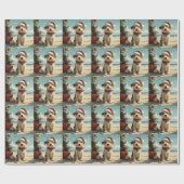 Wire Fox Terrier Dog Christmas Vintag Beach Geschenkpapier (Flach)