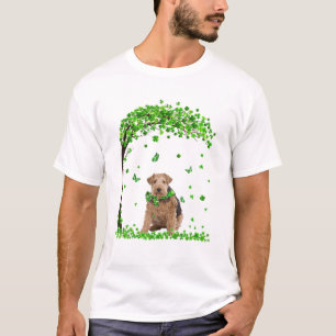 Wire Fox Terrier Dog Irish Green Kleeblatt Clover T-Shirt