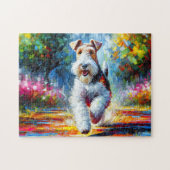 Wire Fox Terrier Dog Portrait Akrylus Art Print Puzzle (Horizontal)