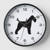 Wire Fox Terrier Dog Silhouette Uhr (Vorderseite)
