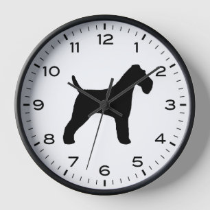 Wire Fox Terrier Dog Silhouette Uhr