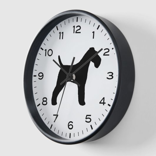 Wire Fox Terrier Dog Silhouette Uhr (Winkel)