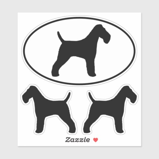Wire Fox Terrier Dog Silhouettes WFT Sticker Set (Blatt)