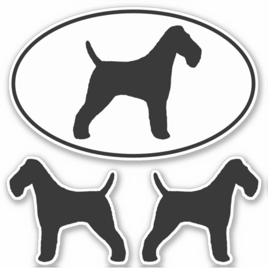 Wire Fox Terrier Dog Silhouettes WFT Sticker Set (Vorderseite)