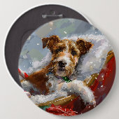 Wire Fox Terrier Dog Weihnachtsfest Button (Vorne & Hinten)