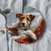 Wire Fox Terrier Dog Weihnachtsfest Button (Beispiel)