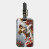 Wire Fox Terrier Dog Weihnachtsfest Gepäckanhänger (Vorderseite vertikal)
