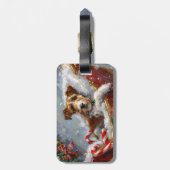 Wire Fox Terrier Dog Weihnachtsfest Gepäckanhänger (Rückseite vertikal)