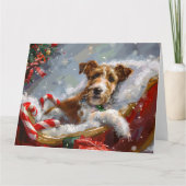 Wire Fox Terrier Dog Weihnachtsfest Karte (Vorderseite)