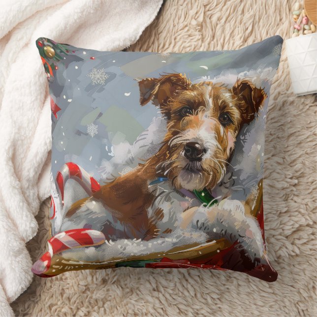 Wire Fox Terrier Dog Weihnachtsfest Kissen (Decke)