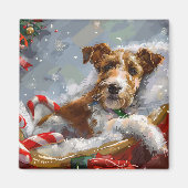Wire Fox Terrier Dog Weihnachtsfest Magnet (Vorne)