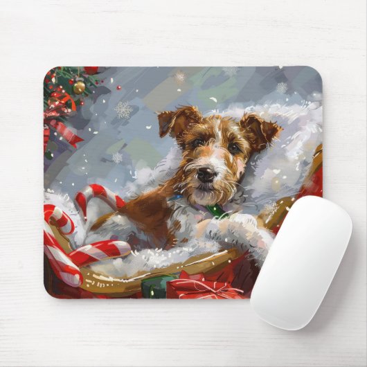 Wire Fox Terrier Dog Weihnachtsfest Mousepad (Mit Mouse)