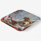 Wire Fox Terrier Dog Weihnachtsfest Pappteller (Gewinkelt)