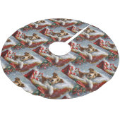 Wire Fox Terrier Dog Weihnachtsfest Polyester Weihnachtsbaumdecke (Schrägansicht)